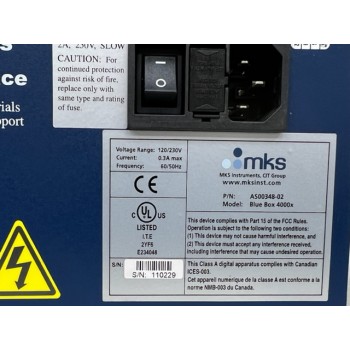 MKS AS00348-02 BLUE BOX 4000X eDIAGNOSTICS SYSTEM INTERFACE